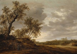 On the Way to Emmaus by Salomon van Ruisdael or Ruysdael
